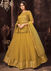 Embroidered Salwar Suit in Yellow